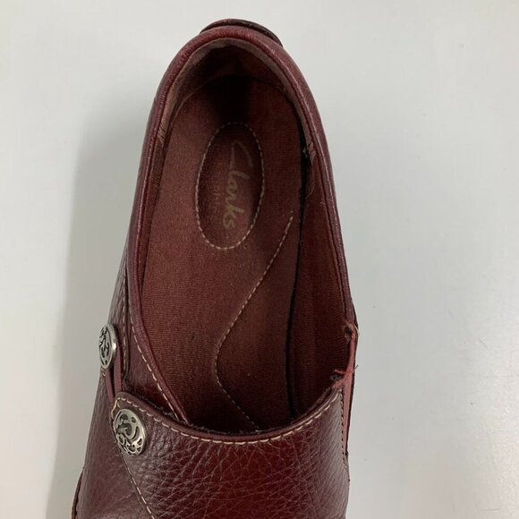Clarks Women's Hope Roxanne Leather Button Close Comfort Loafer Size 9.5 - Picture 13 of 15